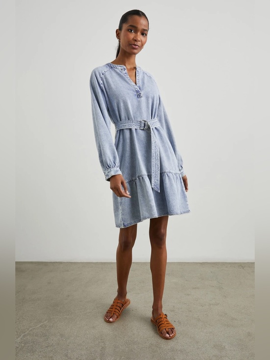 Rails Dresses & Skirts - Rails Lila Chambray Denim Tiered Flounce Dress | Faded Indigo